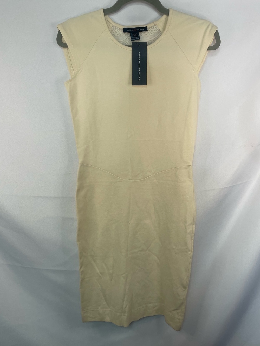 NWT French Connection-cream dress w/ a lace panel in the back. Size 8.